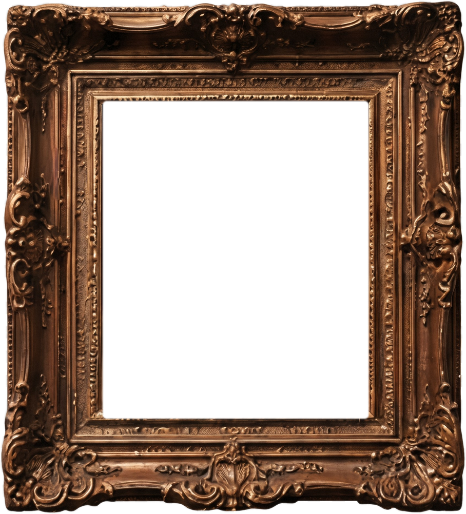 A gilt baroque frame holding a rotating collection of animal portraits in oil